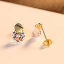 PAG&MAG 925 Sterling Silver Minimalism Round CZ Stud Earrings For Women Fashion Clear Stone Silver Earrings Fine Fashion Jewelry