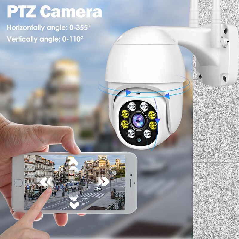QZT WIFI IP Camera Outdoor Night Vision Video Surveillance Waterproof Wireless CCTV PTZ Camera Outdoor Home Security Camera WIFI