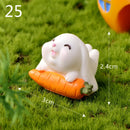 Easter Bunny Decoration Mini Resin Rabbit Craft Miniature Figurine Landscape Model Home Desktop Decor Fairy Garden Decoration