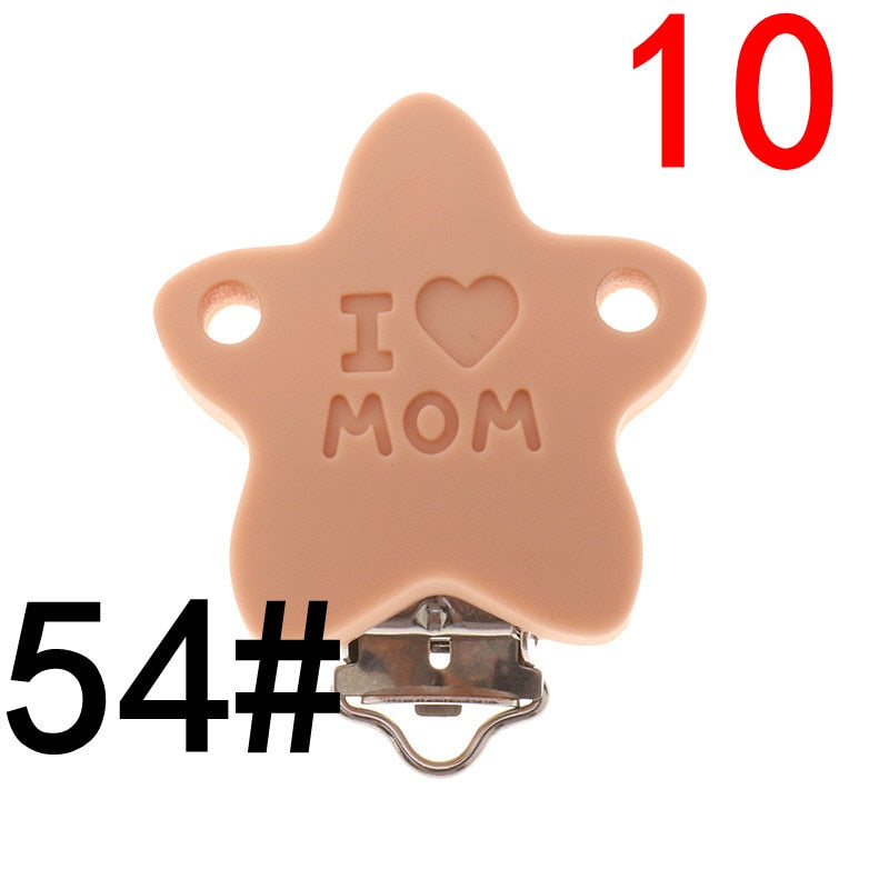 ATOB 10PCS Pacifier Clip Silicone Round Teether Clips  DIY Baby Pacifier Dummy Chain Holder Soothing Pacifier Accessories