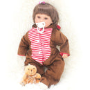 16 Inch Reborn Doll Baby Toy Dolls Monkey Jumpsuits Clothes Body Realistic Bebe Kids Birthday Christmas Gifts Children's Toys