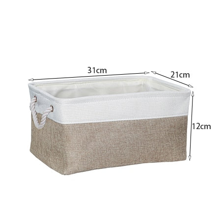 Cotton Linen Folding Storage Baskets Kids Toys Organizer Clothes and Sundries Storage Box Cabinet Storage Bag Laundry Basket