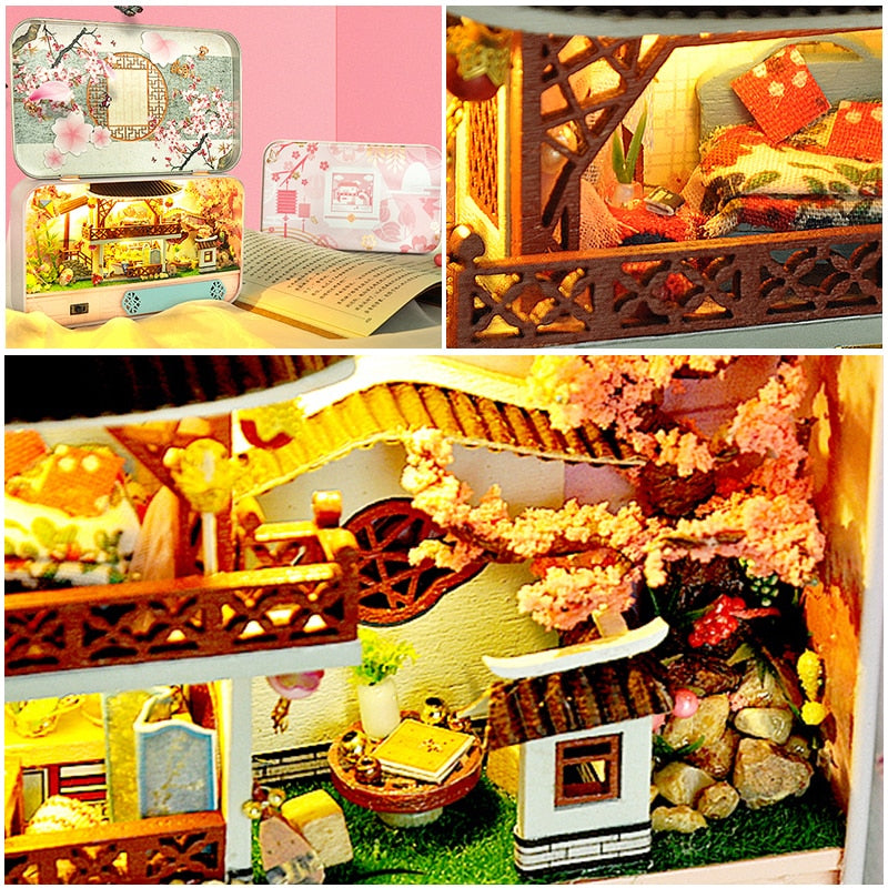 Box Theatre Dollhouse Miniature Toy with Furniture DIY Miniature Doll House LED Light Toys for Children Birthday Gift TH5