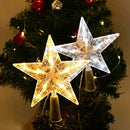 Christmas Tree Top Star Ornament Gold Sliver Red Glitter Iron Star Topper Decoration New Year Party Home Christmas Treetop Decor