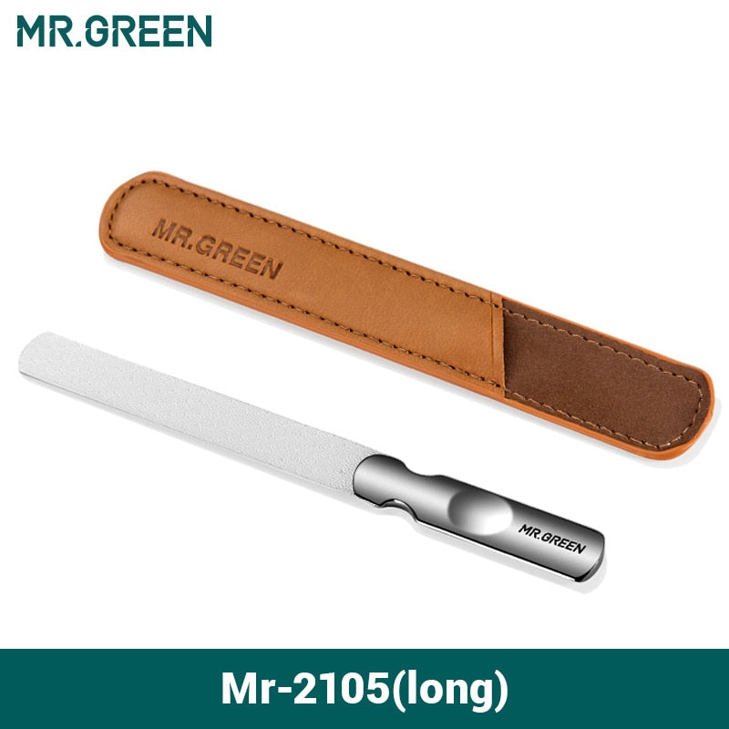 MR.GREEN Double Sided Nail Files Stainless Steel Manicure Pedicure Grooming For Professional Finger Toe Nail Care Tools