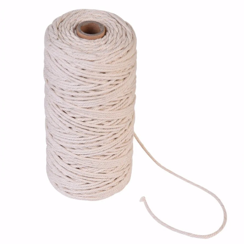 1pc 100% Natural Cotton Twisted Cord 1/2/3mm Diameter 200m/400m Length For DIY Home Textile Craft Macrame Artisan String