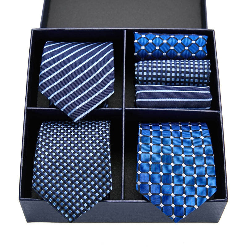 Gift box packing Silk Ties For Men Novelty Hanky  Set 3 Styles  Men&