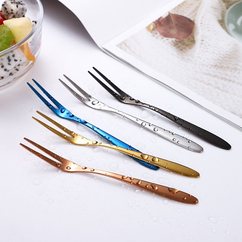 6/12PCS Fruit Forks Mini Food Pick Children Kids Lunch Box Cocktail Stainless Steel Cake Dessert Sushi Snack Sticks Picker