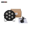 SHEHDS 7X12W RGBW / 7x18W RGBWA+UV LED Flat Par Light Mobile Plug Ultra-Quiet Fan Family Birthday Party Theater Stage Lighting