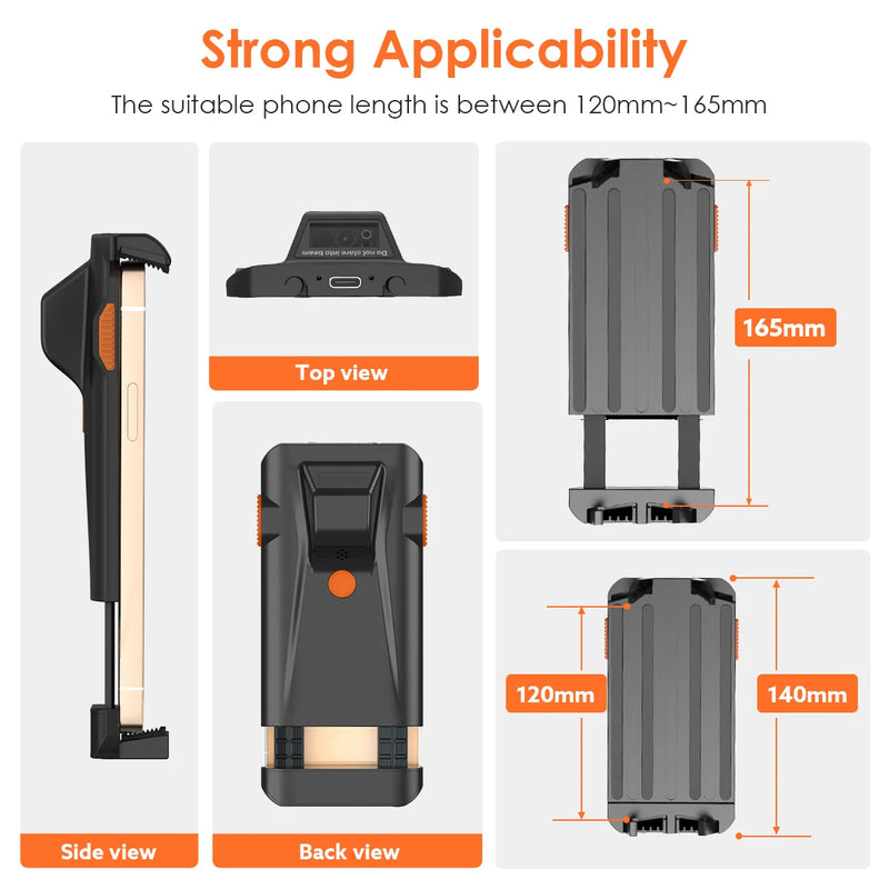 Eyoyo EY-024 Phone Back Clip Bluetooth Scanner Portable Barcode Reader Data Matrix Code 1D 2D CMOS QR PDF417 Code IOS Android