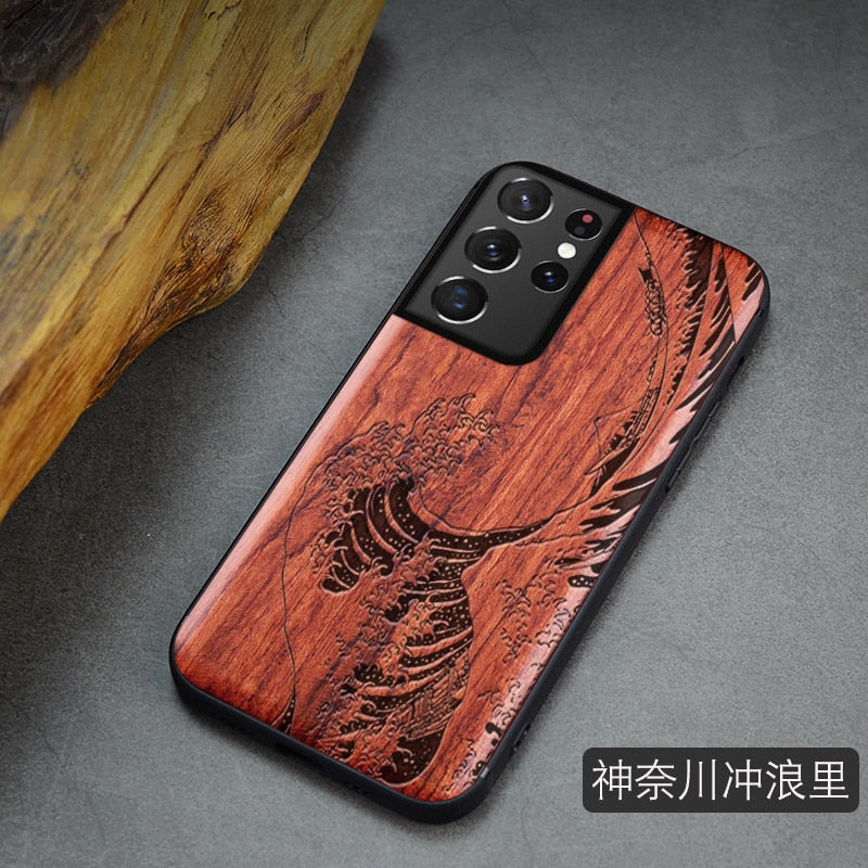 For Samsung Galaxy S21 Ultra Case Boogic Original Wood funda S21 S21+ Wood Cover Phone Case For Samsung S21 Ultra