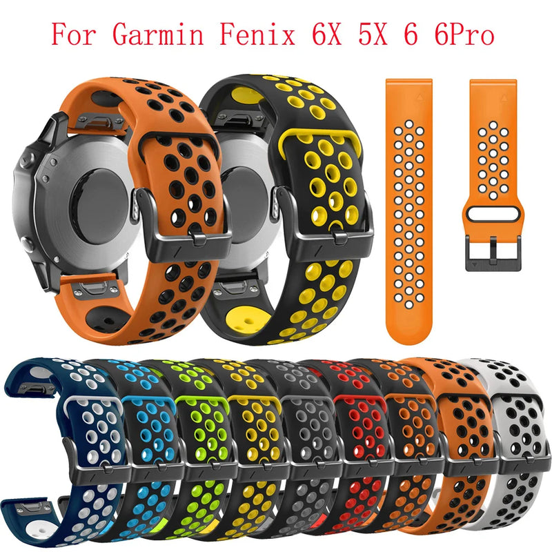 Band 22 26mm for Garmin Fenix 7 7X 6 6X Pro 5 5X Plus Silicone Wristband VERTIX 2/instinct 2/forerunner 945 935 955 Watch Strap