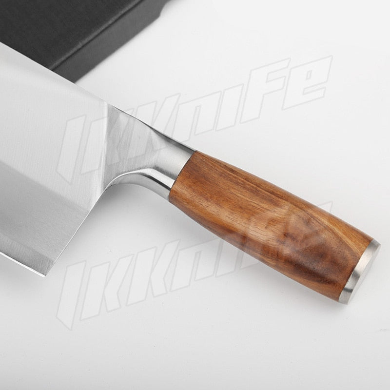 8 Inch Stainless Steel Chinese Chef Knife Meat Chopping Cleaver Kitchen Knife Vegetables Slicing Fish Fillet Knife Ultra Sharp