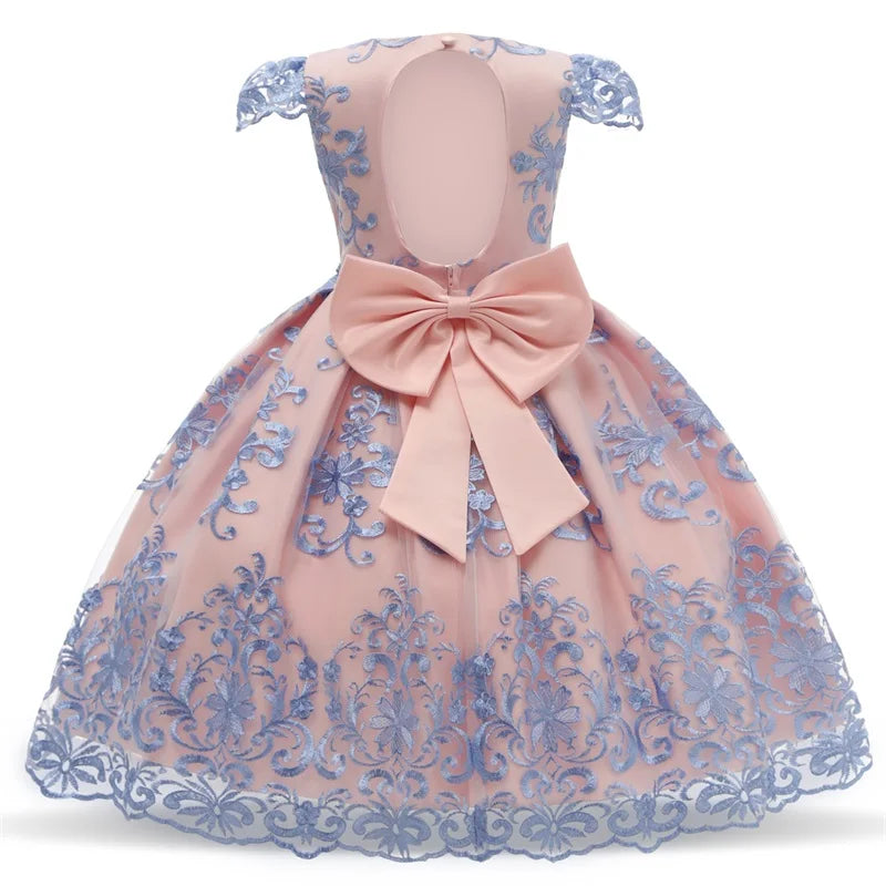 New Year Costume Big Bow Kids Girl Wedding Kids Dresses For Girls Princess Party Pageant Formal Dress Prom Girls Christmas Dress