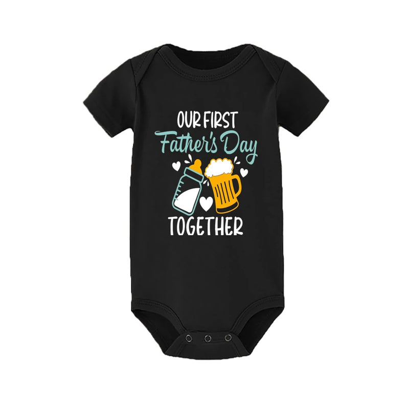 Our First Father's Day Daddy Baby Family Matching Clothes Tops Dad Boys Girls Holiday Party Outfit Papa T-shirt Baby Bodysuits
