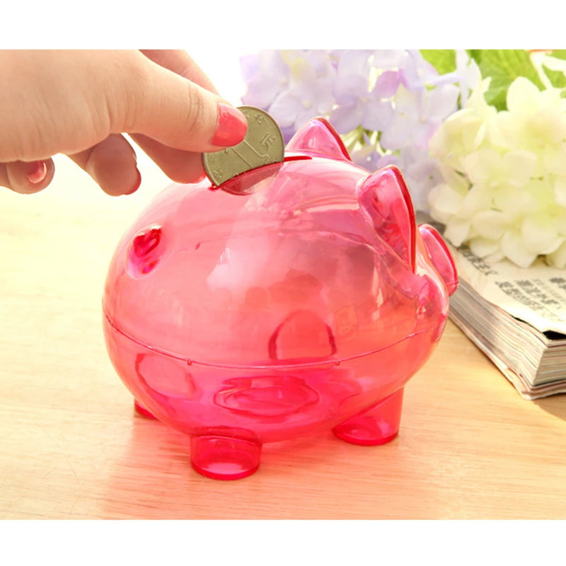 Clear Transparent Pig Plastic Piggy Money Bank Small Piggy Bank Money Boxes Storage Kids Toys Home Decor Money Saving Box