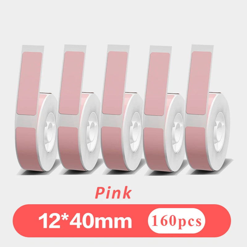 5pcs 12mmx40mm Gap Label Paper fit for P12 P15 Phomemo D30 Q30 Printer Waterproof Self Adhesive Thermal Printer Sticker