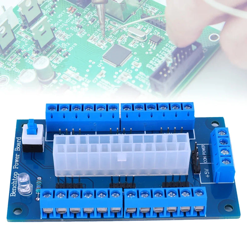 24/20Pin DC Power Adapter Board Module for ATX DC Power Supply Breakout Board Computer Adapter Board PC Adapter Accessories