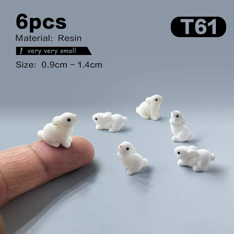 2025 Hot Easter Rabbit Figurine Landscape Home Kawaii Room Decor Dollhouse Miniature Fairy Garden Decoration Accessories Modern