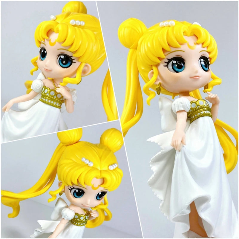 2Pcs Anime Sailor Moon Tsukino Usagi Chiba Mamoru Unique Wedding Dress Satsuki Model Toy Gift Action Figure 10CM PVC