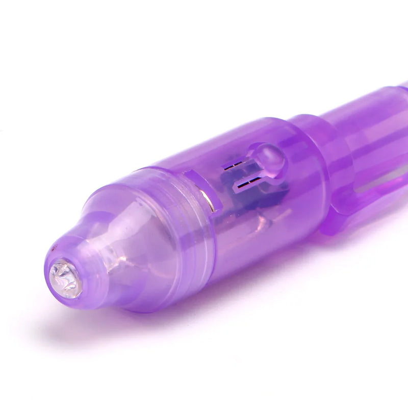 Magic Purple 2 In 1 UV Graffiti Black Light Combo Creative Stationery Invisible Ink Pen Marker pen Highlighter Office
