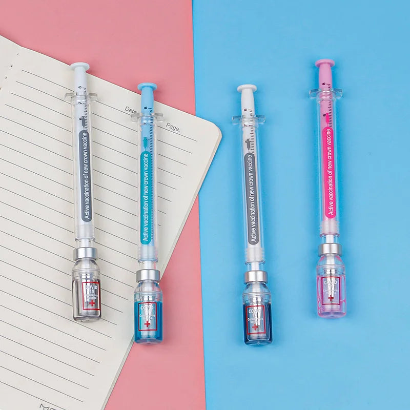 3 Piece Creative Novelty Syringe Peculiar Shape Stationery 0.5 MM Cute Gel Pen