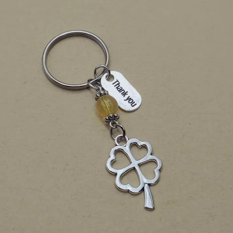 1/10 Sets Clover thank you Teacher's Day Gift creative Keychain Lovers Key Ring Jewelry