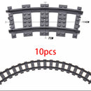 City Train Station Platform Traffic Light Cave Flyover Tracks Straight Curved Rails Building Block Bricks Technican Creative Toy