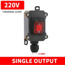 Waterproof Marine Rocker Switch with LED Outdoor Rainproof Junction Box Inline Power Cord Power Switch 12V/24V/220V IP65