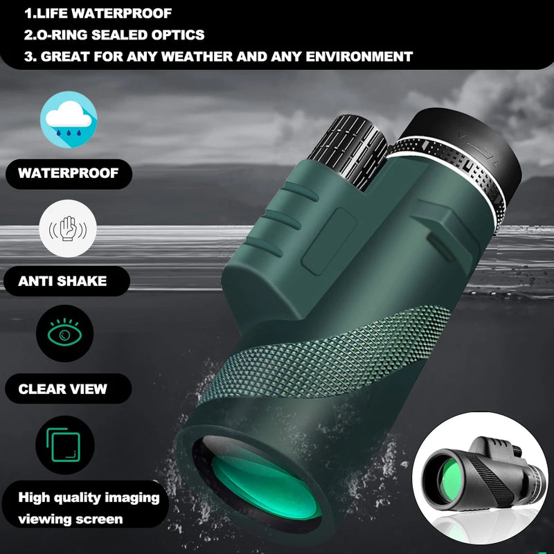 80x100 Portable Zoom HD 5000M Telescope Folding Long Distance Mini Powerful Telescope for Hunting Sports Outdoor Camping Travel