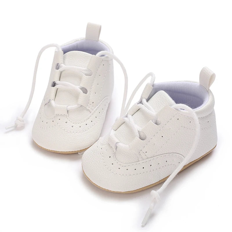 Newborn Baby Boys' Shoes Moccasin Fashion Casual Sports Shoes White Baptist Soft Sole Anti Slip First Step