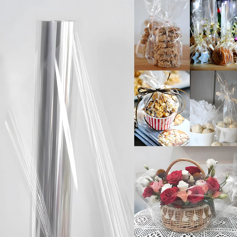 Cellophane Wrap Roll Clear Paper Wrapping Gift Transparent Basket Bags Cello Rolls Flower Baskets Packing Supplies Diy Craft