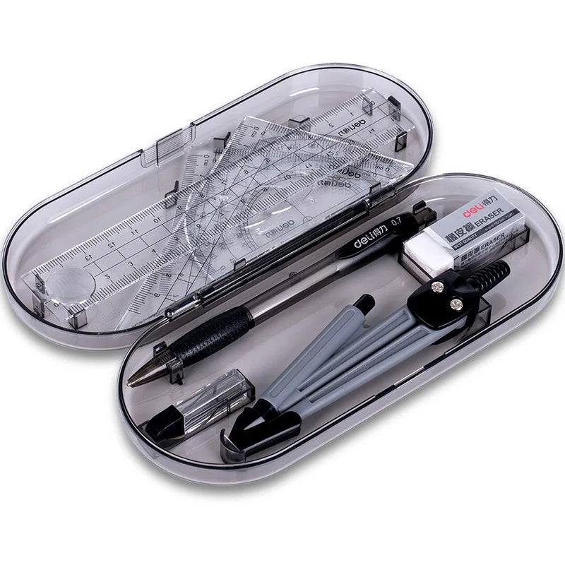 High Precision Professional Metal Compass Drawing Set with Pencil Refills Lead School Compass Drawing Set