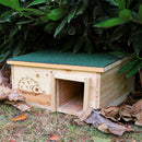 Wooden Hedgehog House Small Animal Shelter Hideout Predator Proof Hedgehog Hibernation Shelter Habitat Nest Box with Roofing