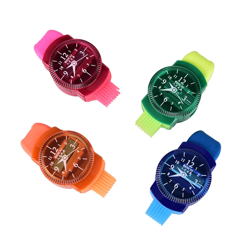 3 In 1 Creative Watch Shape Stationery Pencil Sharpener School Supplies Gift Accessories with Eraser Brush School Stuff