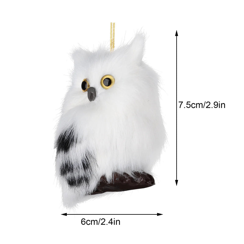 Christmas Tree Decorations Pendant Easy To Hang Faux Fur Sturdy Cute Lovely Light In Weight Simulation Owl