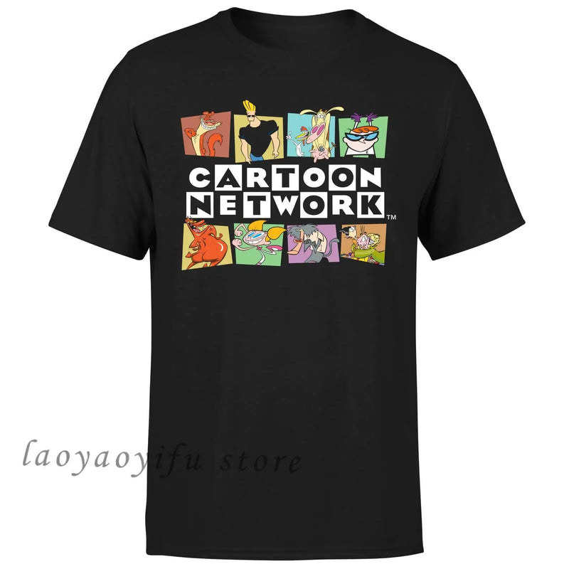 Man Tshirt Kawaii Anime Shirt Printi Short Sleeve Tee Trend Cartoon Network Logo Characters Graphic Tshirt Ropa Hombre Camisetas