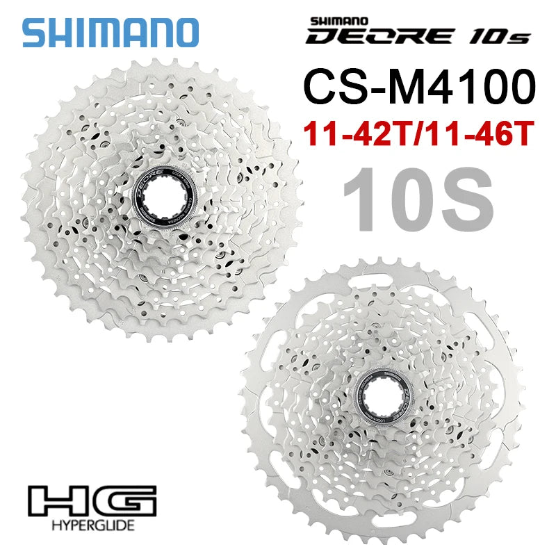 Shimano Deore CS M4100 Cassette 10S K7 11-42T 46T Mountain Bike Sprocket 10V MTB Flywheel M4100 K7 10 Speed Freewheel Bike Parts