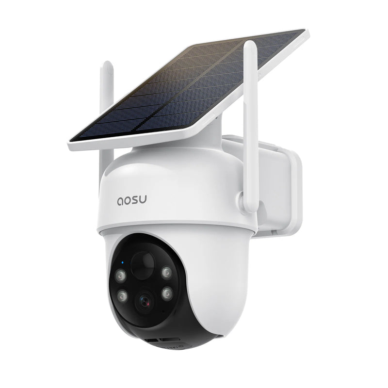 AOSU 3MP 100% Wire-Free Solar WiFi Camera 5000mAh Battery Two-way Audio Security Camera Wireless Solar Panel PTZ CCTV Camera