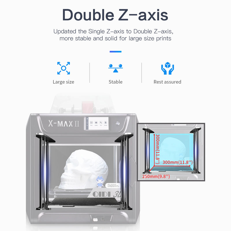 QIDI TECH X-MAX Industrial Grade 3D Printer Print Size 300x250x300mm with 5 Inch Color Touchscreen Quick Leveling WiFi Function
