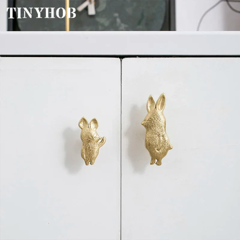 Various animal shapes  Knobs Brass Children's Room Door Knobs Lovely Cabinet Handles Cupboard Drawer Pulls Accessories Furniture