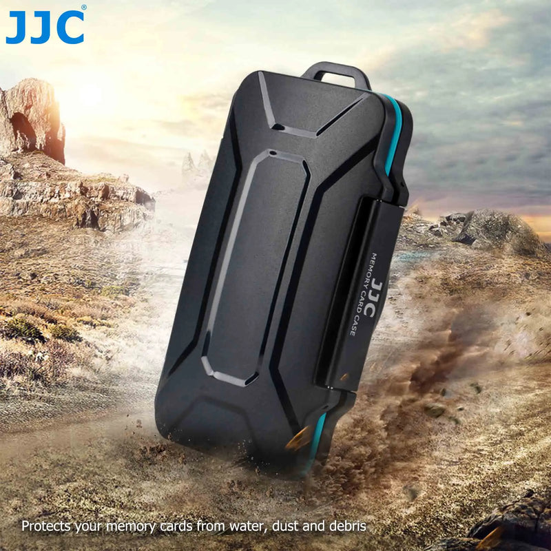 JJC 24-Slot CF Card Case with Carabiner SD Card Holder Waterproof Hard Shell Case for 12 SD SDHC SDXC + 12 CFexpress Type A Card