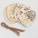 6/12Pcs Easter Egg Wooden Slice Kids DIY Painting Gift Hanging Pendant Unfinished Wood Crafts Happy Easter Party Home Decoration