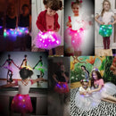 Children Kids Girls Light Up Tutu Led Skirt Glow Wreath Headband Party Birthday Luminous Costumes Christmas Halloween Festival