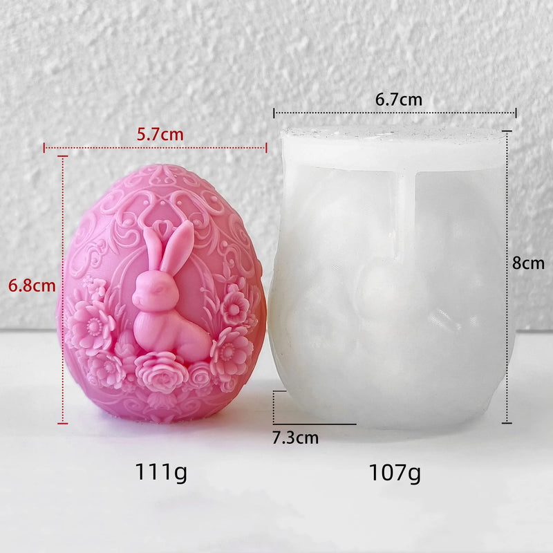 Easter Egg Silicone Candle Mold Aromatherapy Plaster DIY Craft Candles Making Tools Ornaments Embossed Flower Egg Mold