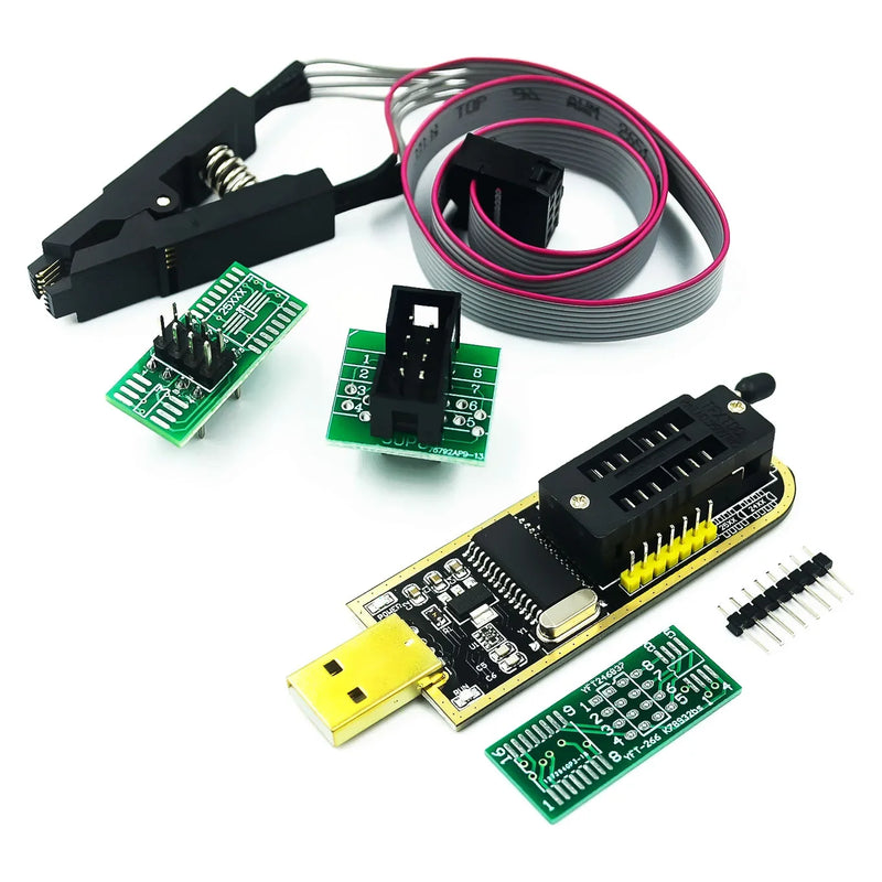 Original CH341A 24 25 Series EEPROM Flash BIOS USB Programmer Module + SOIC8 SOP8 Test Clip For EEPROM 93CXX / 25CXX / 24CXX