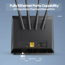 KuWfi 4G LTE Router CAT4 300Mbps Wifi Router 4G Modem with Free SIM Card RJ45 WAN LAN External Antenna Support 10 Users Connect