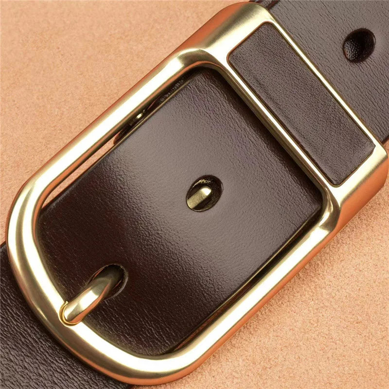 Genuine Leather For Men's High Quality Buckle Jeans Cowskin Casual Belts Business Cowboy Waistband Male Fashion Designer 2022New