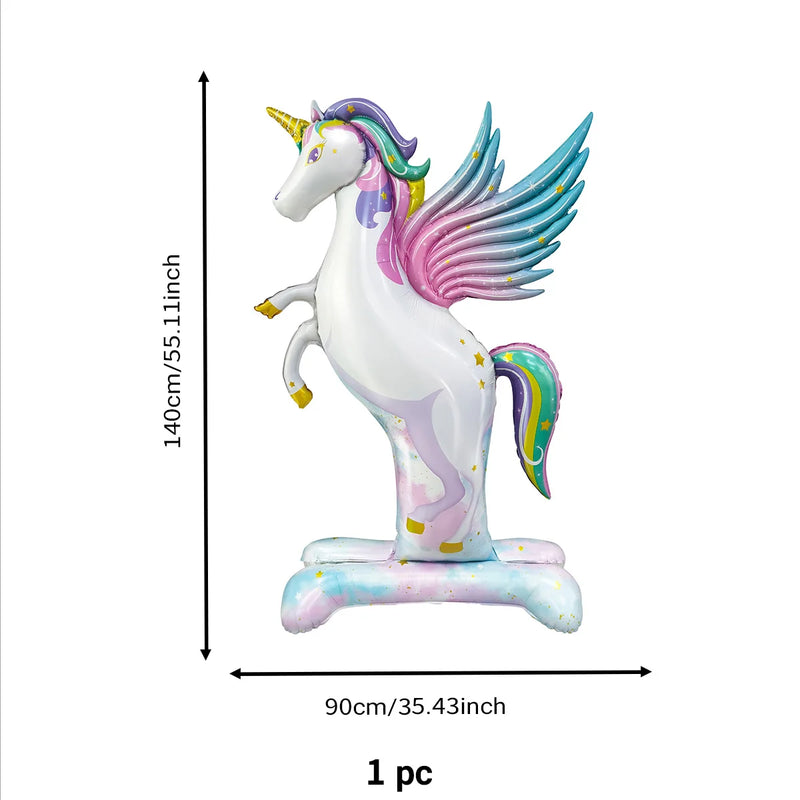 1PC Unicorn Aluminum Film Balloon, Party Scene Decoration, Cute Large Base Unicorn Aluminum Film Balloon, Birthday Photo Props,