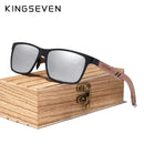 KINGSEVEN Wood Aluminum Sunglasses High Quality Full-frame Men's UV400 Polarized Glasses Mirror Lens Sports Eye Protect Eyewear